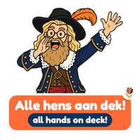 All Hands On Deck Help Sticker by Dutch Fluency