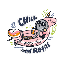 three_folks coffee chill ice cream kopi Sticker