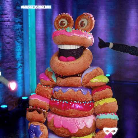 Pow Doughnuts GIF by The Masked Singer UK & The Masked Dancer UK