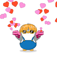 Love You Hearts Sticker by Pudgy Penguins