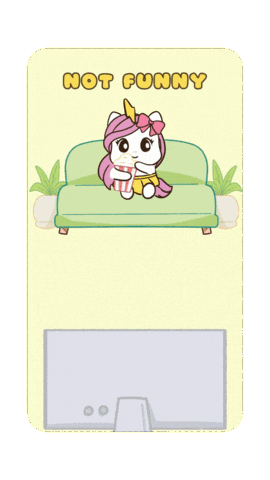 Not Funny Bu Sticker by Brave Unicorn