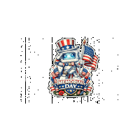 Memorial Day Freedom Sticker by Digi 995