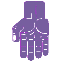 Purple Hand Sticker by Young Agrarians
