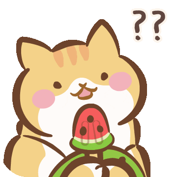 Confused Watermelon Sticker by catgrass