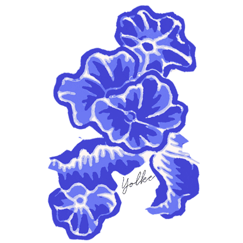 Blue And White Flower Sticker by YOLKE