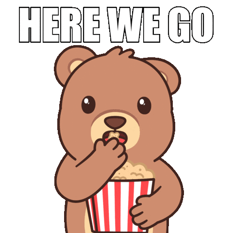 Teddy Bear Popcorn Sticker by BEARISH
