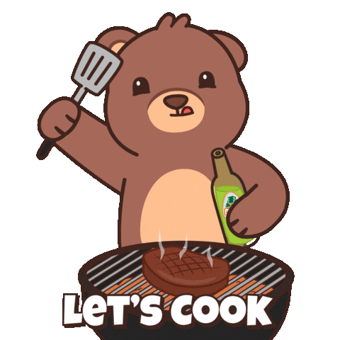 Grilling Teddy Bear Sticker by BEARISH