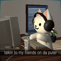 Working White Cat GIF