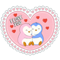 I Love You Kiss Sticker by Pudgy Penguins