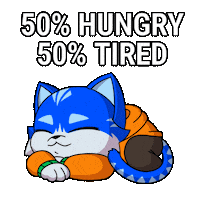 Tired Cat Sticker by Toshithecat