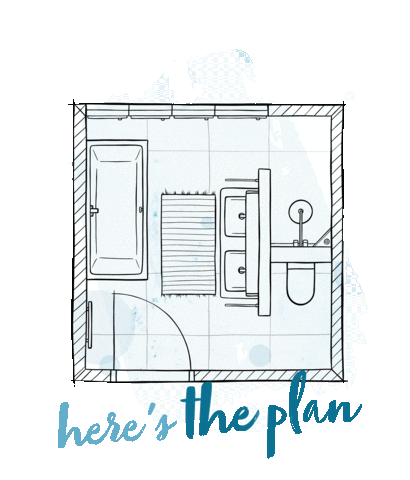 Badglueck 3d bad plan badezimmer Sticker