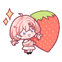 m3ikooo food chibi roku strawberry Sticker