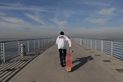 eppersonmountaineering giphyupload beach skating pier GIF