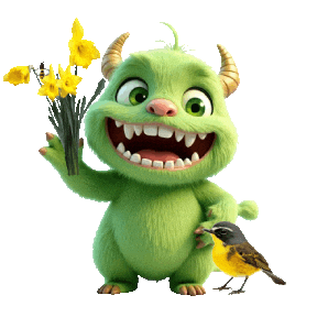 Spring Cute Monster Sticker