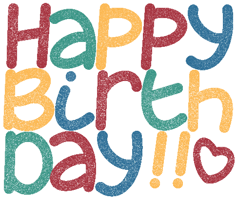 Happy Birthday Heart Sticker