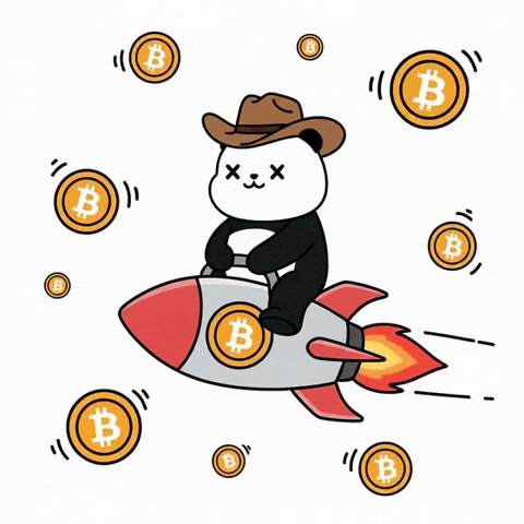 Moon Mission Bitcoin Rocket GIF by Kanpai Pandas