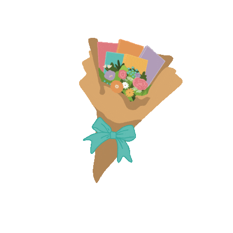 Flowers Books Sticker