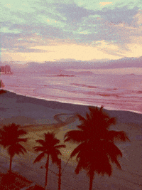 palm trees space GIF