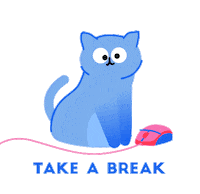 Break Time Cat Sticker by Rory