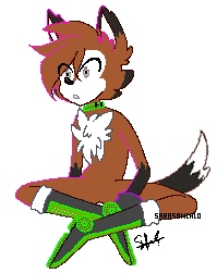 SaraOkyGirl dog pixel sonic tail Sticker