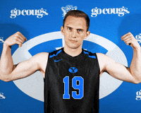 Flex Muscles GIF by BYU Cougars