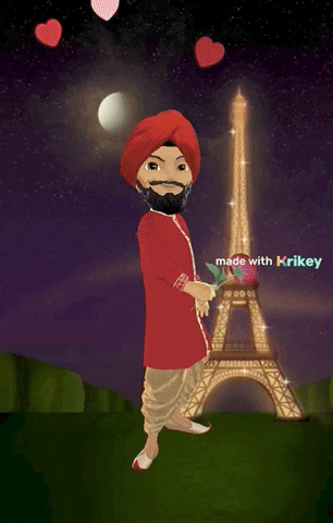 Traveling Eiffel Tower GIF by TeamKrikey