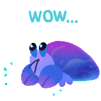 Excited Hermit Crab Sticker by pikaole