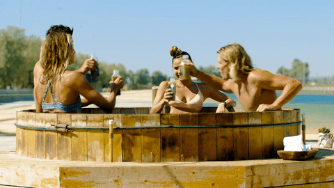 Hot Tub Cheers GIF by ABC Network