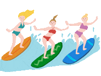 Surfer Girls Sticker