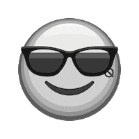 MSQLN cool emoji sunglasses black white Sticker