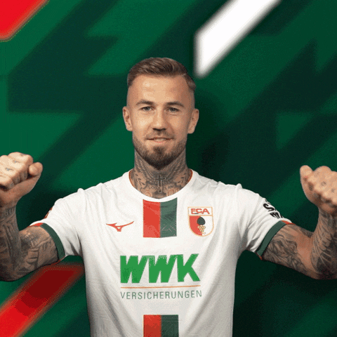 Happy German GIF by FC Augsburg 1907