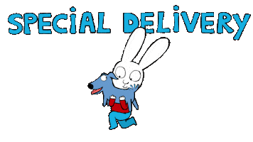 Special Delivery Dog Sticker by Simon Super Rabbit