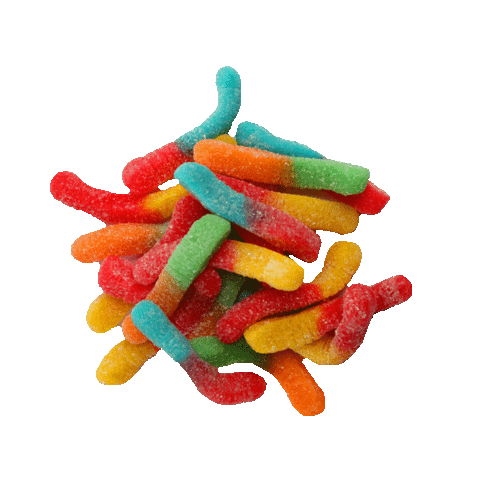 Gummy Worms Candy Sticker by Shaking Food GIFs