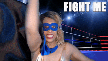 ComedianHollyLogan mask boxing superhero hero GIF