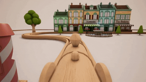 tracks wooden train GIF by Excalibur Games Official