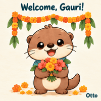 Ganesh Chaturthi Flowers GIF by Otto the Otter by GleeSpace