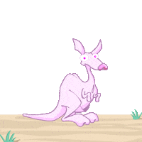 PetraHerberger jumping kangaroo determined dopey Sticker