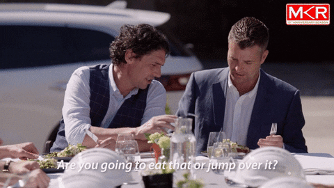 mkrau eat it or jump over it GIF by My Kitchen Rules