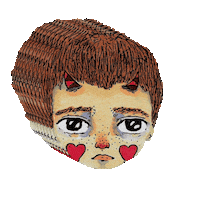 Dollholocaust sad eyes hearts boy Sticker