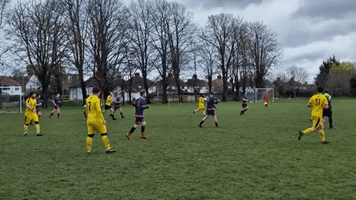 Player Sends Keeper's Kick Straight Into Net