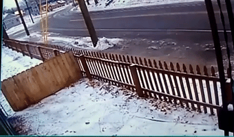 Car Slams Into Pole on Icy Street in Southington, Connecticut