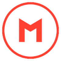Mutabor logo design spin m Sticker