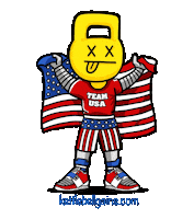 KettlebellGainsApparel team gym flag usa Sticker