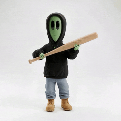 Lets Play Baseball GIF by Lonely Aliens