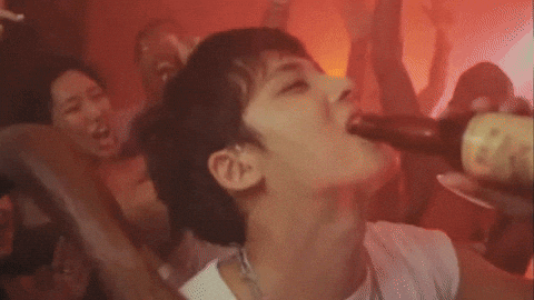 Kim Mingyu Drinking GIF