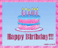 happy birthday glittery GIF