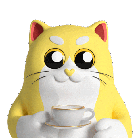 Coffee-Break Cat Sticker by Liberty Cats Emojis