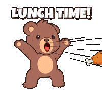 Hungry Teddy Bear Sticker by BEARISH