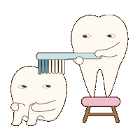 dental_sozai cleaning tooth toothbrush brushing Sticker