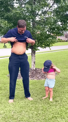 Belly Dance Dad Bod GIF by Baggots Bots - Digital Marketing